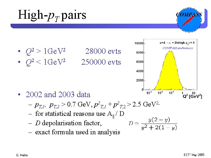 High-p. T pairs • Q 2 > 1 Ge. V 2 • Q 2
