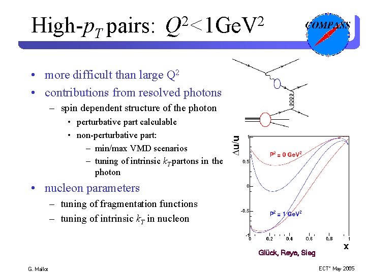 High-p. T pairs: 2 2 Q <1 Ge. V • more difficult than large