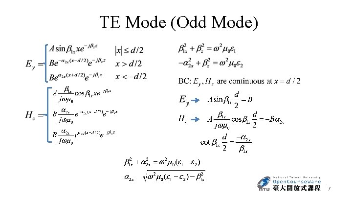 TE Mode (Odd Mode) 7 