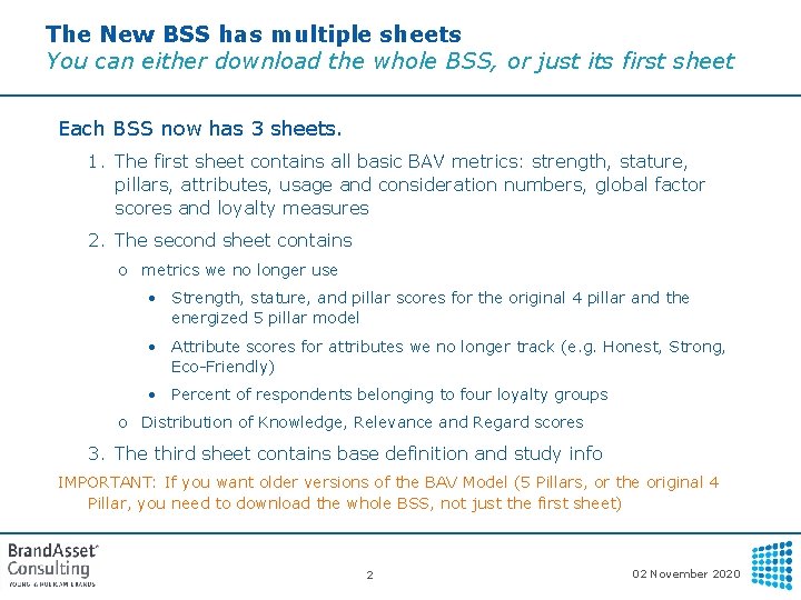 The New BSS has multiple sheets You can either download the whole BSS, or