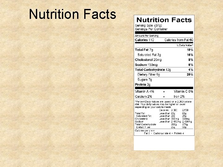 Nutrition Facts 