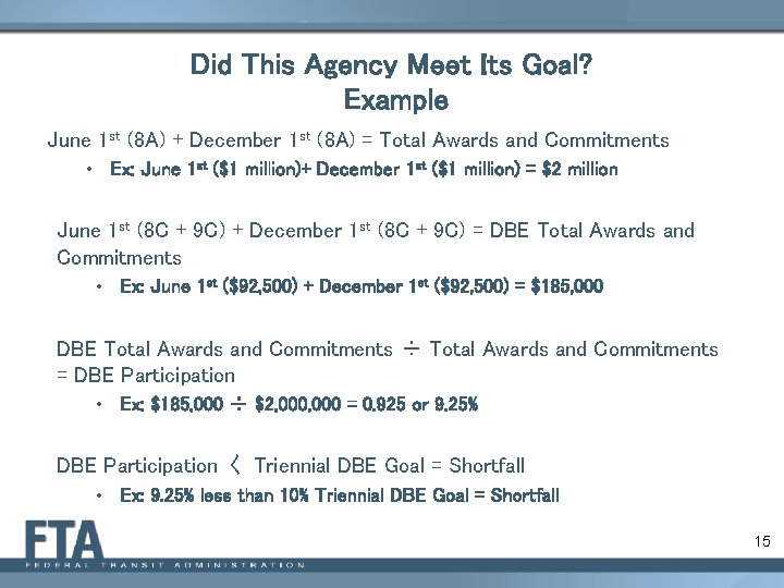 Did This Agency Meet Its Goal? Example June 1 st (8 A) + December