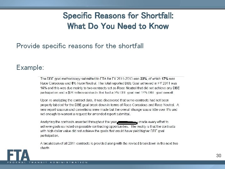 Specific Reasons for Shortfall: What Do You Need to Know Provide specific reasons for