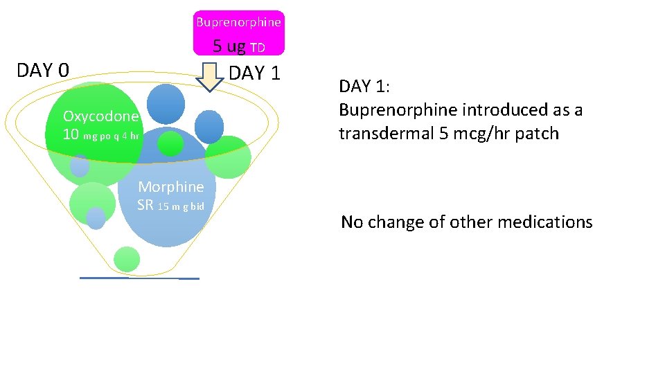 Buprenorphine 5 ug TD DAY 0 DAY 1 Oxycodone 10 mg po q 4