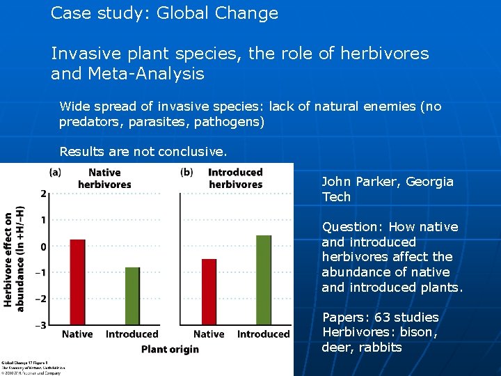 Case study: Global Change Invasive plant species, the role of herbivores and Meta-Analysis Wide