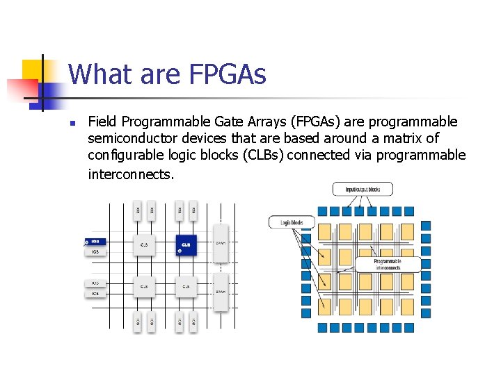 What are FPGAs n Field Programmable Gate Arrays (FPGAs) are programmable semiconductor devices that