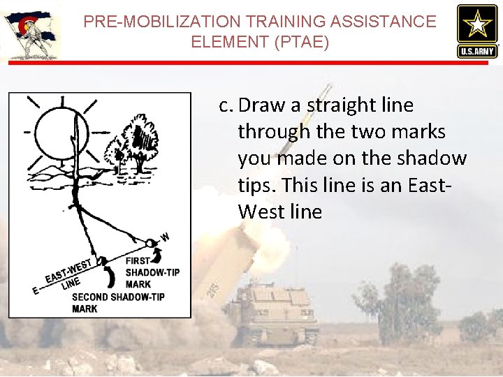 PRE-MOBILIZATION TRAINING ASSISTANCE ELEMENT (PTAE) c. Draw a straight line through the two marks