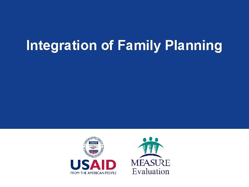Integration of Family Planning 