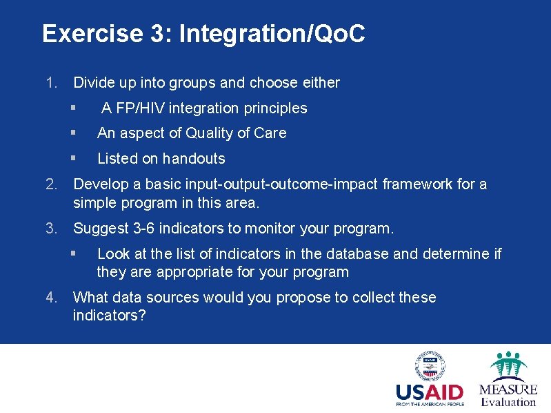 Exercise 3: Integration/Qo. C 1. Divide up into groups and choose either § A