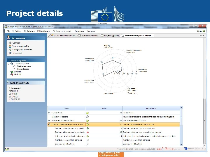 Project details Regional Policy and Employment Policy 