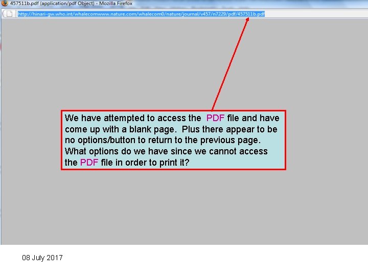 We have attempted to access the PDF file and have ` come up with