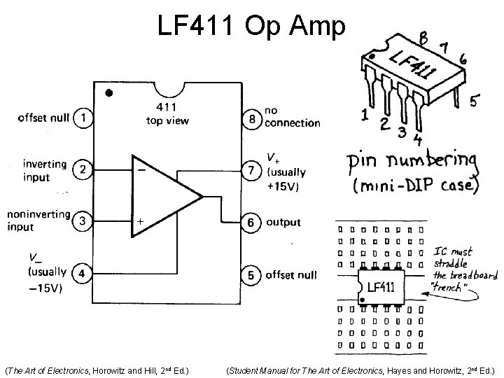 LF 411 Op Amp (The Art of Electronics, Horowitz and Hill, 2 nd Ed.