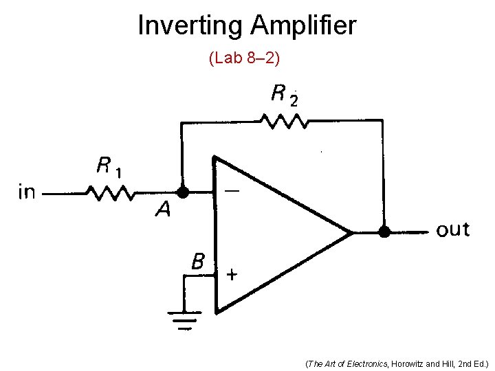 Inverting Amplifier (Lab 8– 2) (The Art of Electronics, Horowitz and Hill, 2 nd