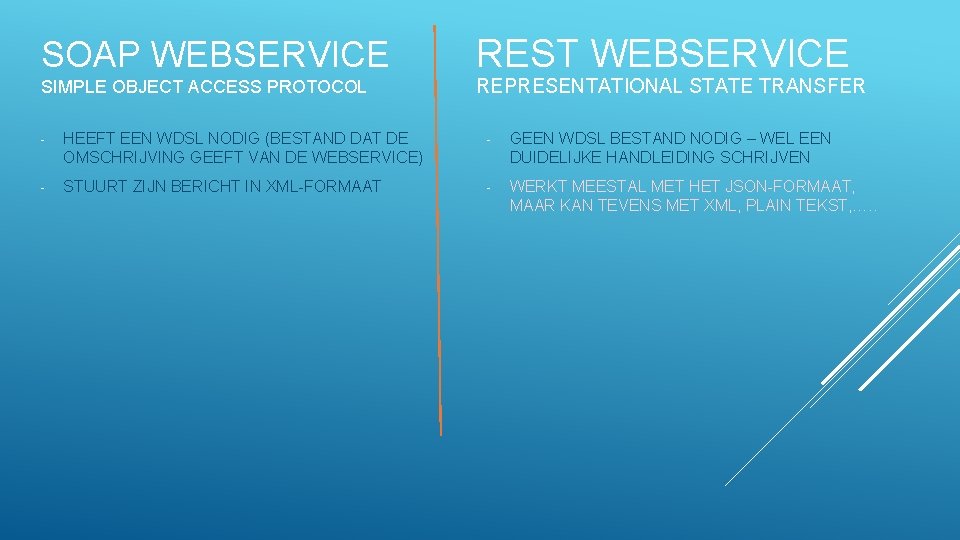 SOAP WEBSERVICE SIMPLE OBJECT ACCESS PROTOCOL REST WEBSERVICE REPRESENTATIONAL STATE TRANSFER - HEEFT EEN