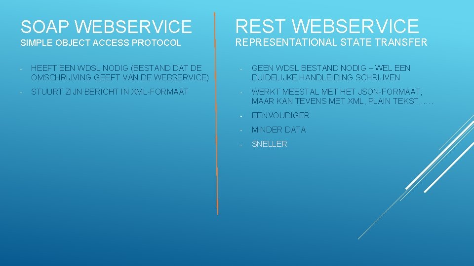 SOAP WEBSERVICE SIMPLE OBJECT ACCESS PROTOCOL REST WEBSERVICE REPRESENTATIONAL STATE TRANSFER - HEEFT EEN