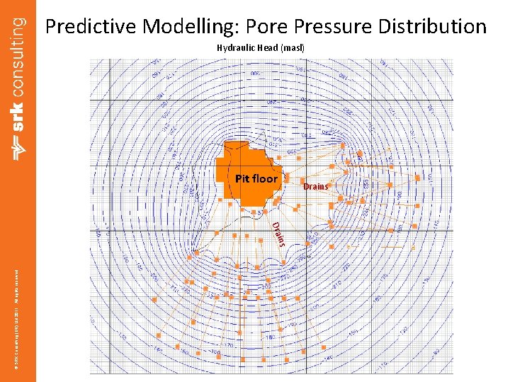 Predictive Modelling: Pore Pressure Distribution Hydraulic Head (masl) Pit floor © SRK Consulting (UK)
