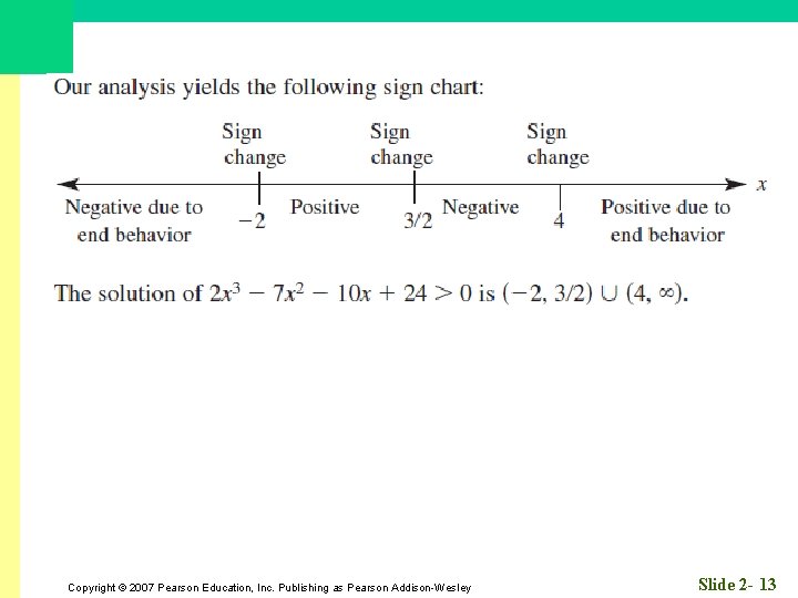 Copyright © 2007 Pearson Education, Inc. Publishing as Pearson Addison-Wesley Slide 2 - 13