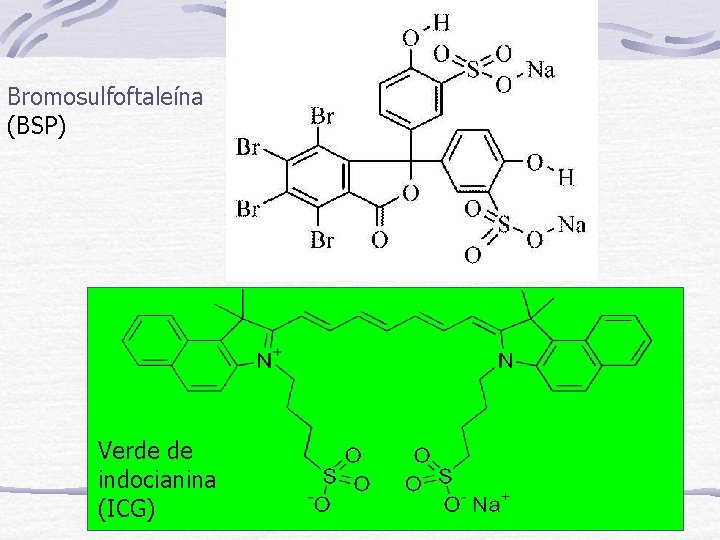 Bromosulfoftaleína (BSP) Verde de indocianina (ICG) 