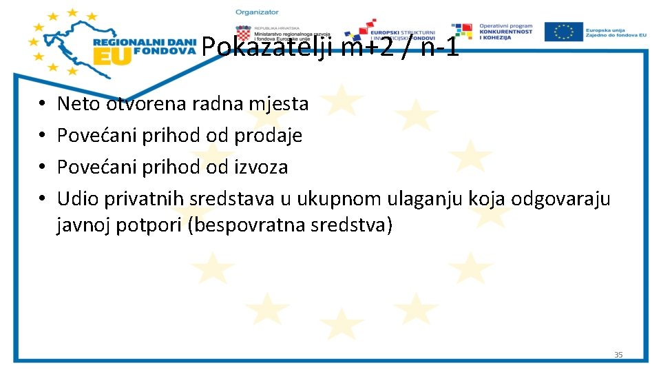 Pokazatelji m+2 / n-1 • • Neto otvorena radna mjesta Povećani prihod od prodaje