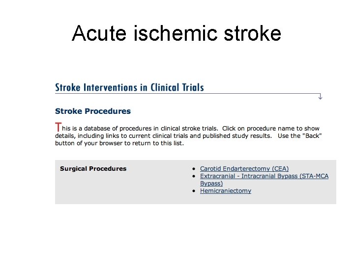 Acute ischemic stroke 