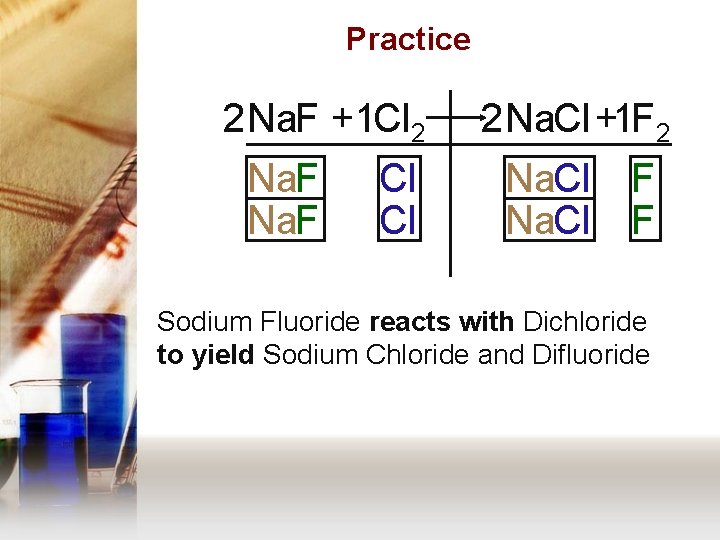 Practice 2 Na. F +1 Cl 2 Na. F Cl Cl 2 Na. Cl