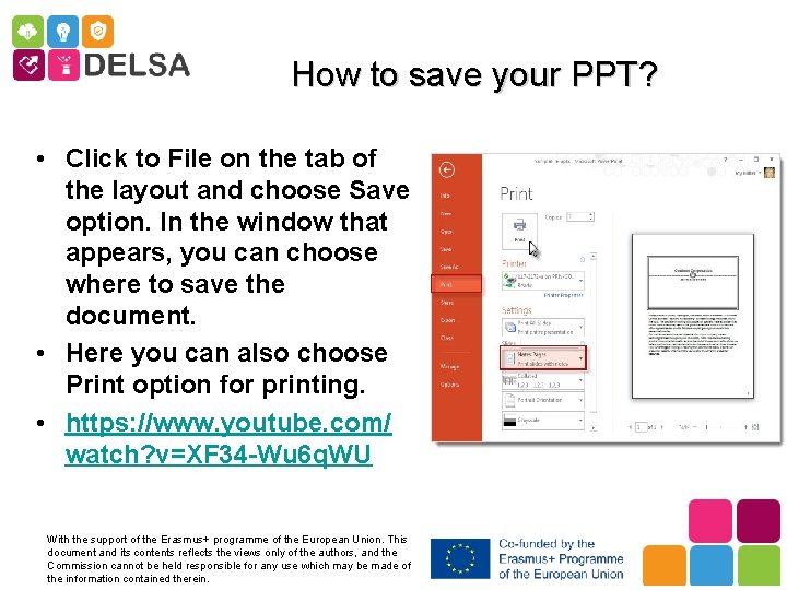 How to save your PPT? • Click to File on the tab of the