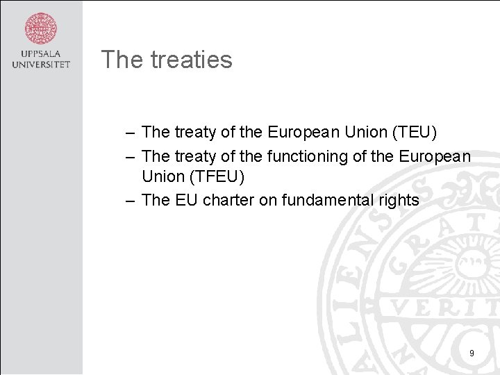 Teu Treaty On European Union Introduction to EU Law European Labour Law Spring