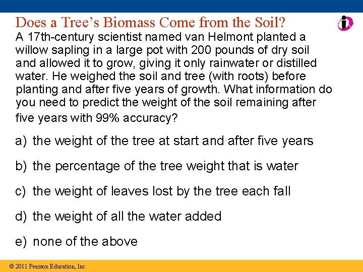 Does a Tree’s Biomass Come from the Soil? A 17 th-century scientist named van