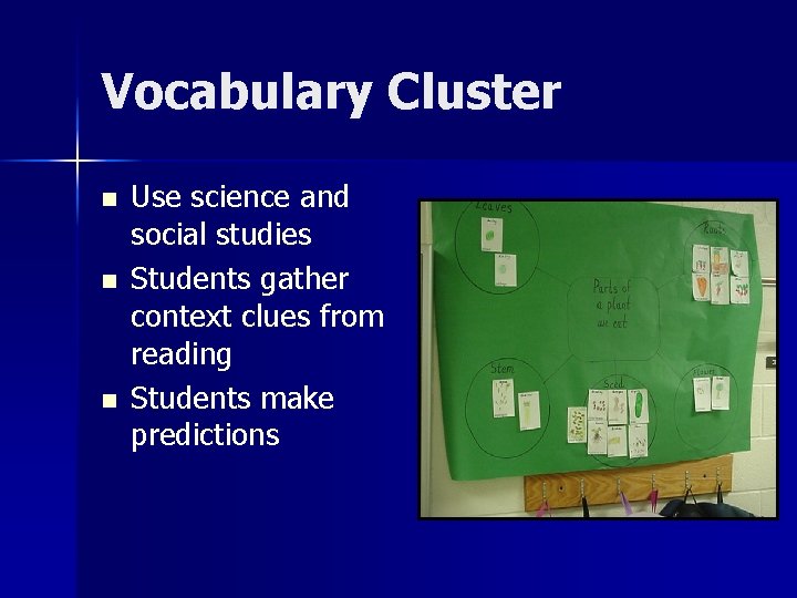 Vocabulary Cluster n n n Use science and social studies Students gather context clues