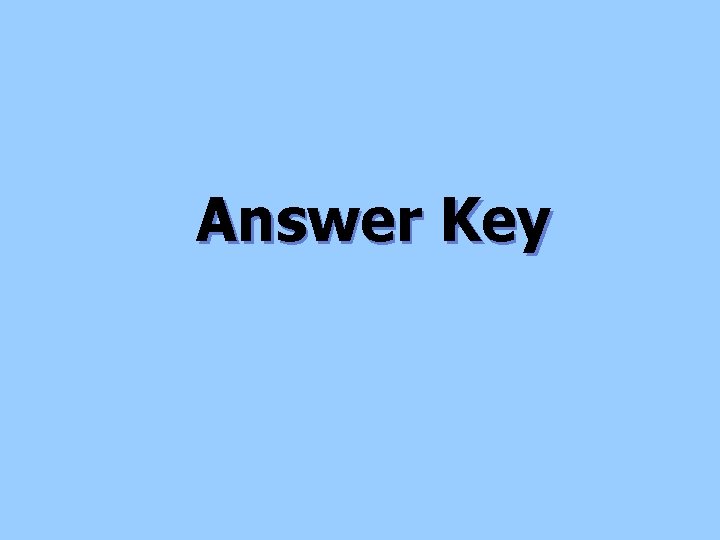 Answer Key 