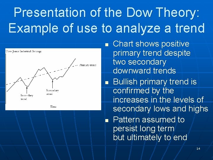 Presentation of the Dow Theory: Example of use to analyze a trend n n