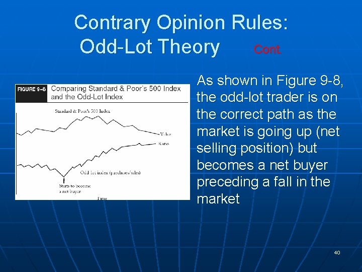 Contrary Opinion Rules: Odd-Lot Theory Cont. As shown in Figure 9 -8, the odd-lot