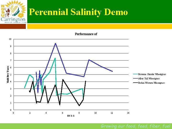 Perennial Salinity Demo Performance of 10 9 8 Yield Dry T/acre 7 6 Revenue