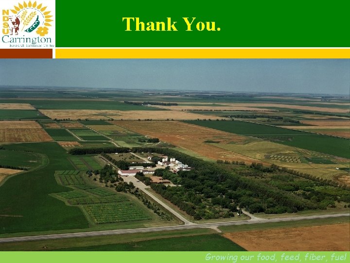Thank You. Growing our food, feed, fiber, fuel 