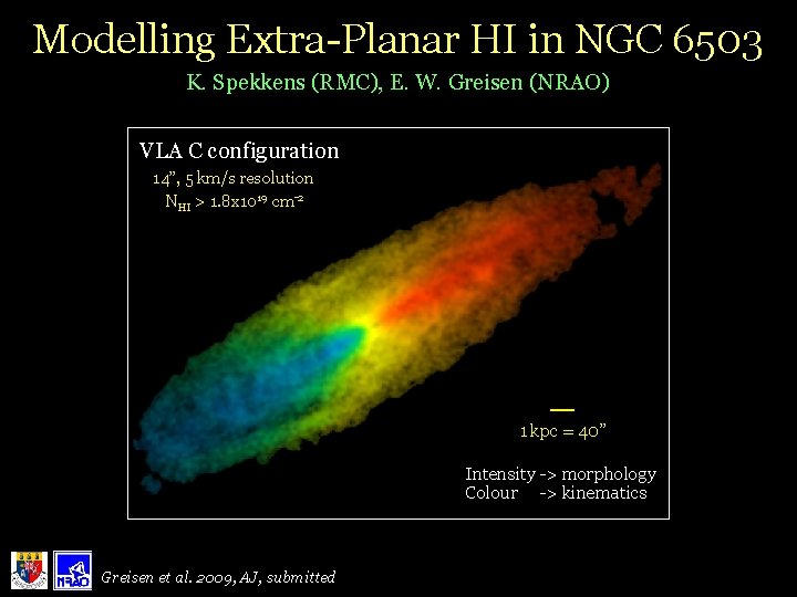 Modelling Extra-Planar HI in NGC 6503 K. Spekkens (RMC), E. W. Greisen (NRAO) VLA