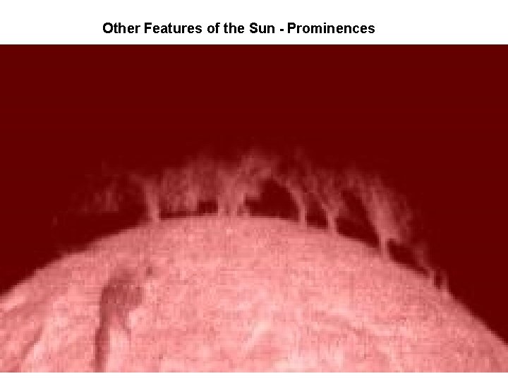 Other Features of the Sun - Prominences 