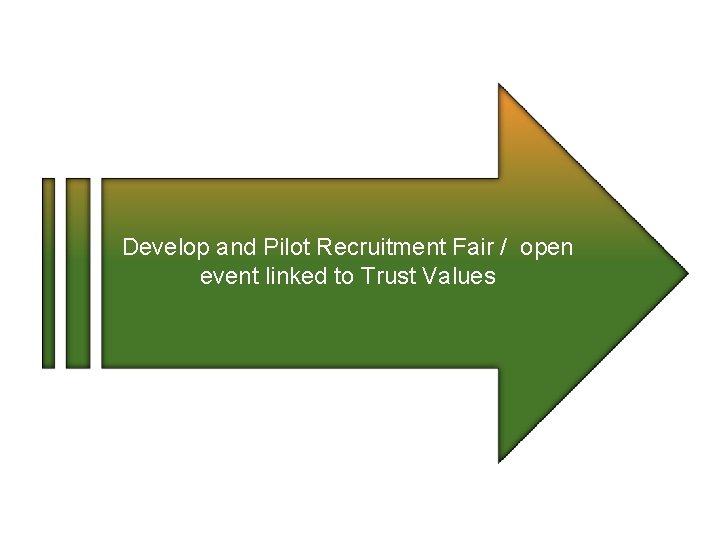 Develop and Pilot Recruitment Fair / open event linked to Trust Values 