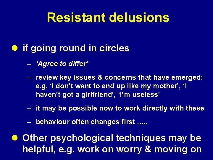 Resistant delusions l if going round in circles – ‘Agree to differ’ – review