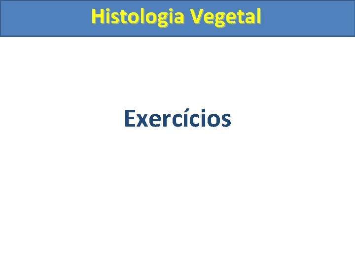 Histologia Vegetal Exercícios 