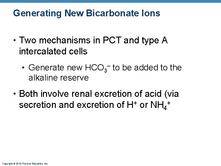 Generating New Bicarbonate Ions • Two mechanisms in PCT and type A intercalated cells