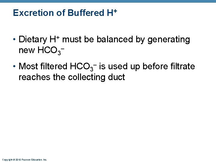 Excretion of Buffered H+ • Dietary H+ must be balanced by generating new HCO