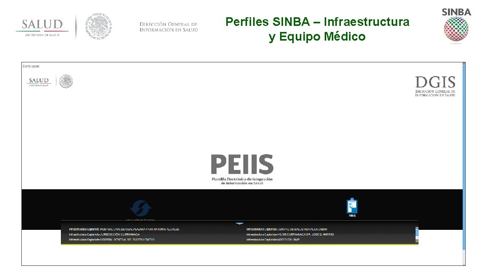 Perfiles SINBA – Infraestructura y Equipo Médico 