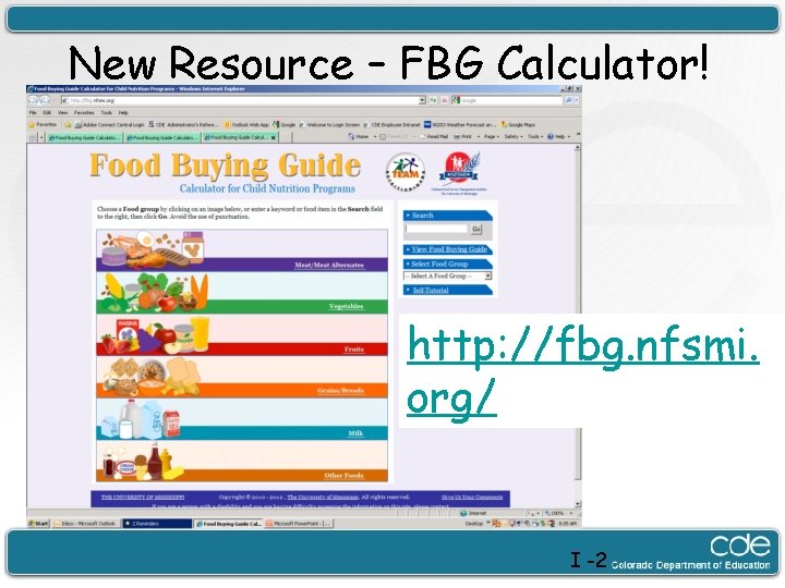 New Resource – FBG Calculator! http: //fbg. nfsmi. org/ I -2 