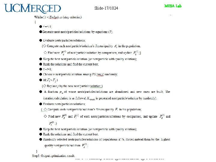 Slide-17/1024 AFC Workshop Series @ MESALAB @ UCMerced MESA Lab 