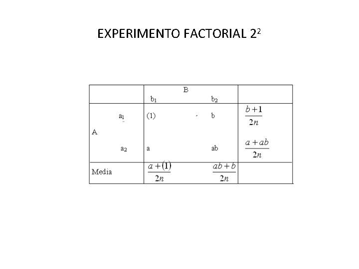 EXPERIMENTO FACTORIAL 22 