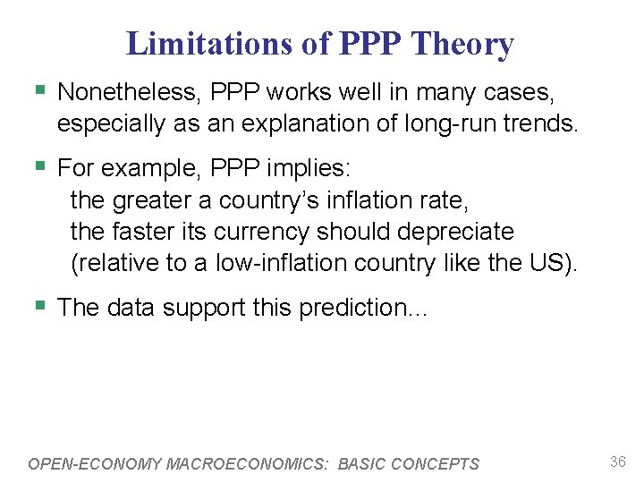 Limitations of PPP Theory § Nonetheless, PPP works well in many cases, especially as