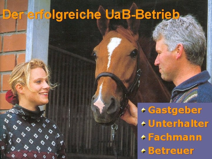 Der erfolgreiche Ua. B-Betrieb Gastgeber Unterhalter Fachmann Betreuer 