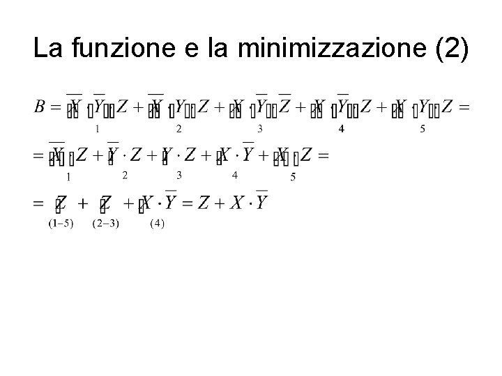 La funzione e la minimizzazione (2) 