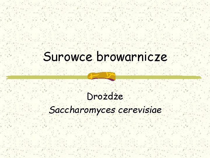 Surowce browarnicze Drożdże Saccharomyces cerevisiae 