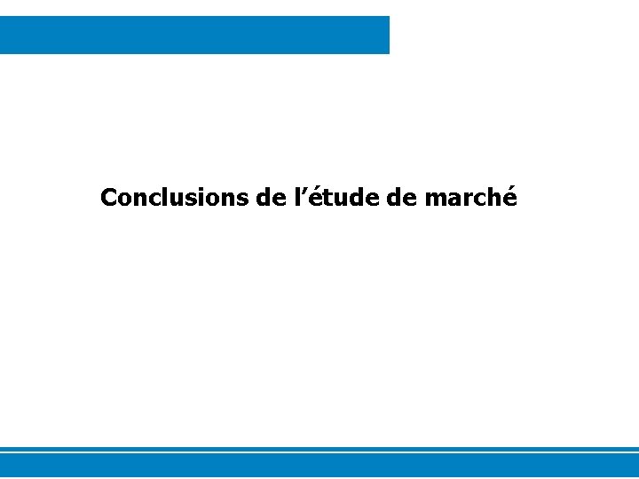 Conclusions de l’étude de marché 